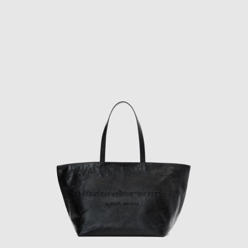 알렉산더 왕 남/녀 펀치 엠보스드 로고 가죽 토트 백 - Alexander Wang Unisex Punch Embossed Logo Leather Tote Bag - alb15391x