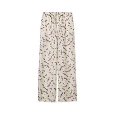 구찌 여성 프린트 실크 트윌 팬츠 - Gucci Womens Printed Silk Twill Pants - guc14547x