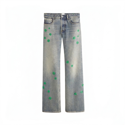 디올 여성 나팔바지 자수 청바지 - Dior Womens Flared Embroidered Jeans - dic14553x