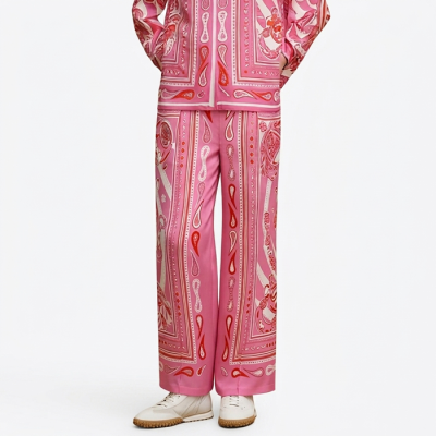 에르메스 여성 캔디 리브리스 실크 팬츠 - Hermes Womens Candy Libris Silk Trousers - hec14554x