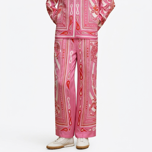 에르메스 여성 캔디 리브리스 실크 팬츠 - Hermes Womens Candy Libris Silk Trousers - hec14554x
