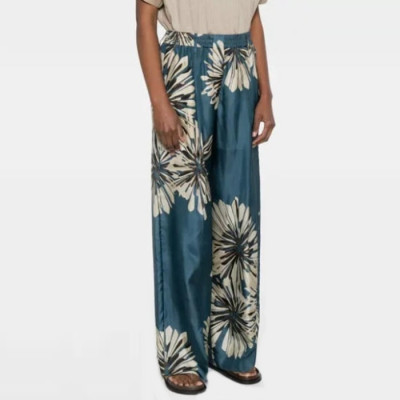 브루넬로쿠치넬리 여성 블루 플로럴 팬츠 - Brunello Cucinelli Womens Floral Pants - brc14555x