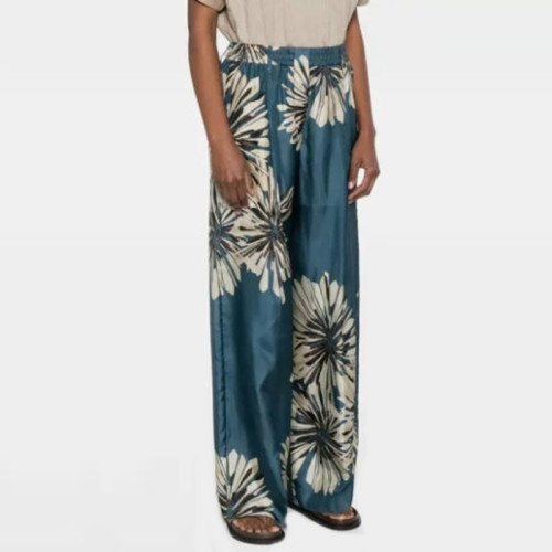 브루넬로쿠치넬리 여성 블루 플로럴 팬츠 - Brunello Cucinelli Womens Floral Pants - brc14555x