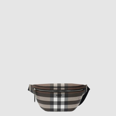 버버리 남성 체크 레더 범백 - Burberry Mens Check Leather Bum Bag - bub15590x