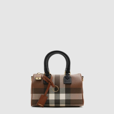 버버리 여성 미니 체크 볼링 백 - Burberry Womens Mini Check Bowling Bag - bub15682x