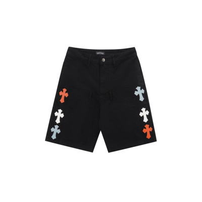 크롬하츠 남성 데님 쇼츠 - Chrom Hearts Mens Denim Shorts - chc14627x