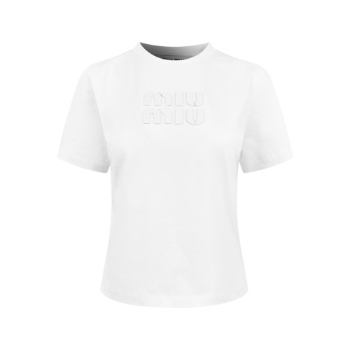 미우미우 여성 라운드 티셔츠 - Miumiu Womens Round Tshirt - mic14654x