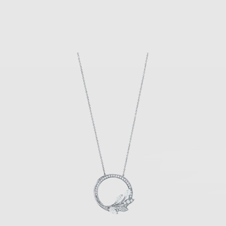 티파니 여성 플래티넘 큐빅 넝쿨 링 목걸이 - Tiffany Womens Platinum Cubic Vine Ring Necklace - acc7553x