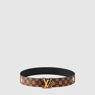 루이비통 남성 LV 플라워 다미에 프렌드십 리버서블 벨트 - Louis vuitton Mens LV Flower Damier Phriendship Belt - bel447x