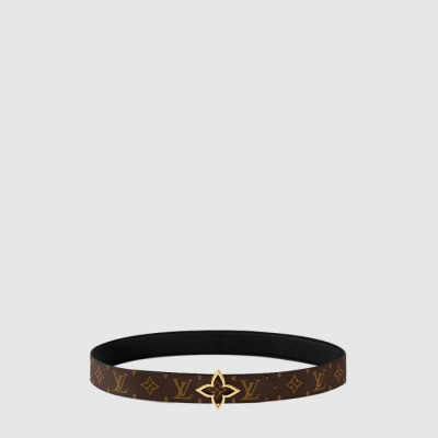 루이비통 남성 슬림 플라워 리버서블 벨트 - Louis vuitton Mens Slim Flower Reversible Belt - bel458x