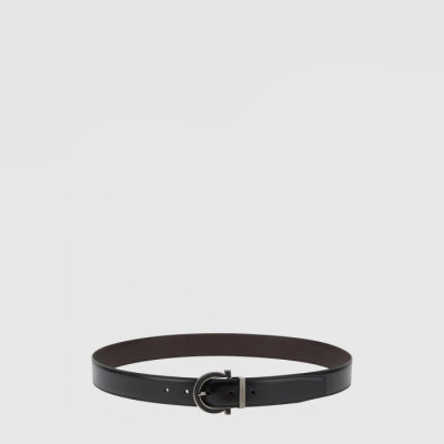 살바토레 페라가모 남성 간치니 양면 벨트 - Ferragamo Mens Gancini Reversible Belt - bel476x