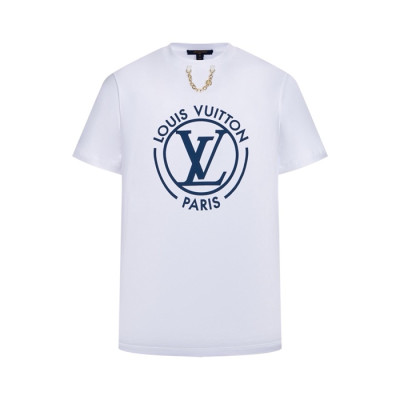 루이비통 남성 라운드 반팔 티셔츠 - Louis vuitton Mens Round Tshirt - lvc14812x