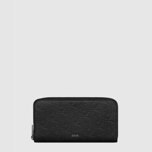 디올 남성 가죽 지퍼 장지갑 - Dior Mens Leather Zipper Long Wallet - diw439x
