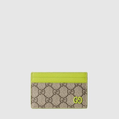 구찌 남성 더스티 블루 트리밍 GG 카드 케이스 - Gucci Mens Dusty Blue Trimmed GG Card Case - guw537x