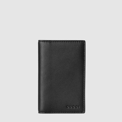 구찌 남성 GG 엠블럼 바이폴드 엠보스 카드 케이스 - Gucci Mens GG Emblem Bifold Embossed Card Case - guw655x