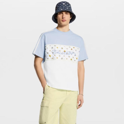 루이비통 남성 그래픽 자수 티셔츠 - Louis vuitton Mens Graphic Embroidered Tshirt - lvc15140x