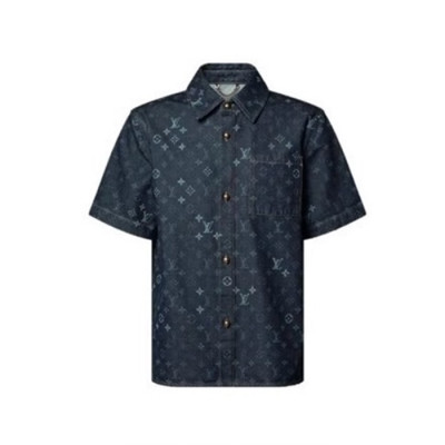루이비통 남성 반팔 셔츠 - Louis vuitton Mens Short-sleeved Shirt - lvc15251x