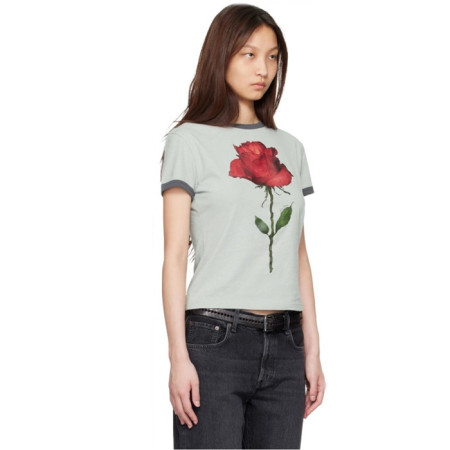 아크네 여성 그래픽 로즈 티셔츠 - Acne Womens Graphic Rose Tshirt - anc15350x