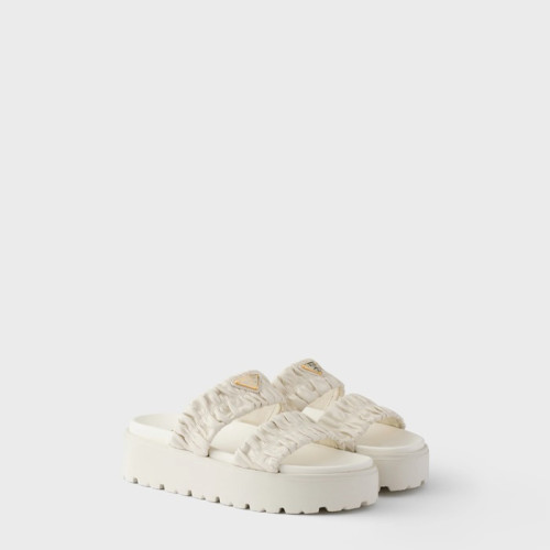 프라다 여성 마틀라쎄 슬라이드 - Prada Womens Matelasse Slides - prs14046x