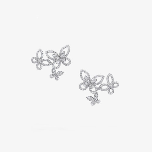 그라프 여성 트리플 버터플라이 실루엣 이어링 - Graff Womens Triple Butterfly Silhouette Diamond Earrings - acc7767x