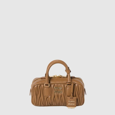 미우미우 여성 아르카디 마테라쎄 가죽 백 - Miumiu Womens Arcadi Matelasse Leather Bag - mib15994x