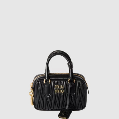 미우미우 여성 아르카디 마테라쎄 가죽 백 - Miumiu Womens Arkadi Matelasse Leather Bag - mib16001x