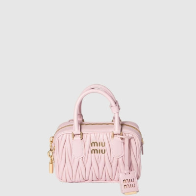 미우미우 여성 아르카디 마테라쎄 가죽 백 - Miumiu Womens Arkadi Matelasse Leather Bag - mib16004x