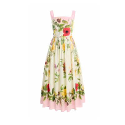 오스카 드 라 렌타 여성 플로럴 프린트 미디 드레스 - Oscar De La Renta Womens Floral-Print Midi Dress - osc15573x