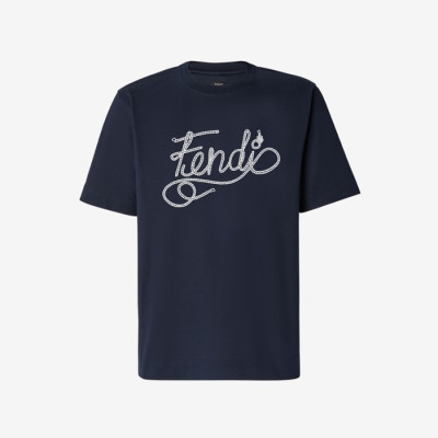 펜디 남성 라운드 반팔 티셔츠 - Fendi Mens Round Tshirt - fec15638x
