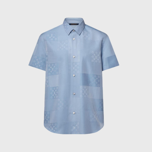 루이비통 남성 패치워크 자카드 반팔 셔츠 - Louis vuitton Mens Patchwork Jacquard Short-Sleeved Shirt - lvc15664x