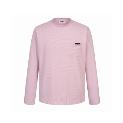 미우미우 여성 라운드 긴팔티 - Miumiu Womens Round Tshirt - mic15780x