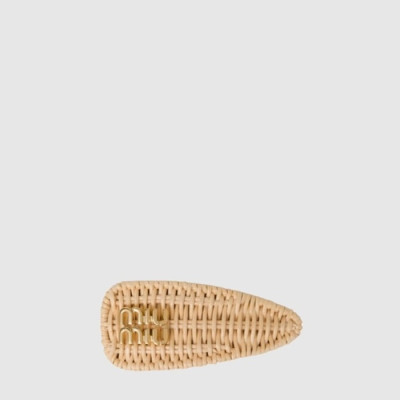 미우미우 여성 위커 헤어클립 - Miumiu Womens Wicker Hair Clip - acc7916x