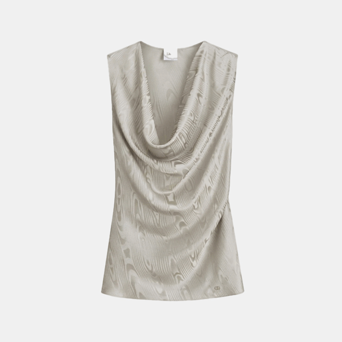 디올 여성 드레이프 탑 비대칭 스커트 - Dior Womens Draped Top Asymmetrical Skirt - dic15893x