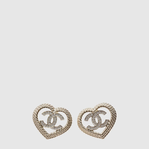 샤넬 여성 CC 크리스탈 하트 이어링 - Chanel Womens CC Crystal Heart Earring - acc8040x