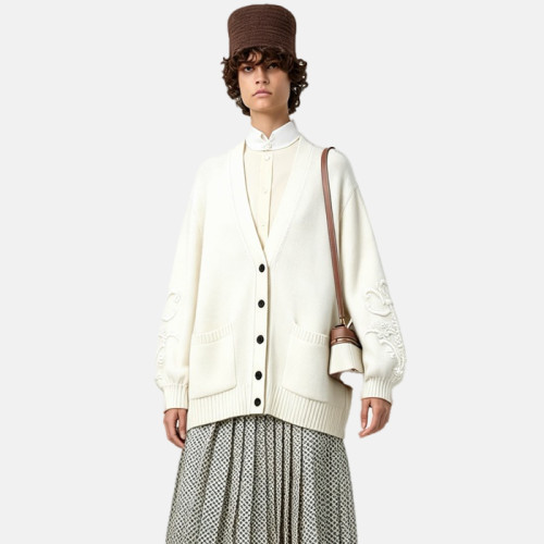 로로피아나 여성 브이넥 가디건 - Loro Piana Womens V-neck Cardigan - lpc15996x