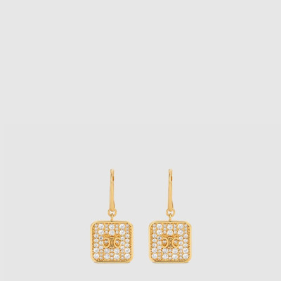 셀린느 여성 스퀘어 큐빅 이어링 - Celine Womens Square Cubic Earrings - acc8324x