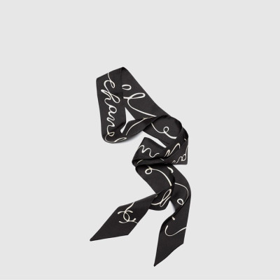 샤넬 여성 로고 실크 트윌리 - Chanel Womens Logo Silk Twilly - acc8381x