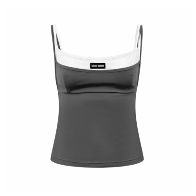 미우미우 여성 라운드 나시 - Miumiu Womens Round Sleeveless Top - mic16203x