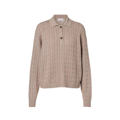 브루넬로쿠치넬리 여성 폴로 스웨터 - Brunello Cucinelli Womens Polo Sweater - brc16446x