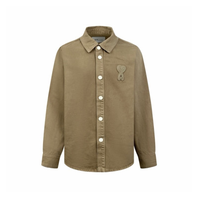 아미 남성 파리 자수 셔츠 - Ami Mens Paris Embroidered Shirt - amc16527x