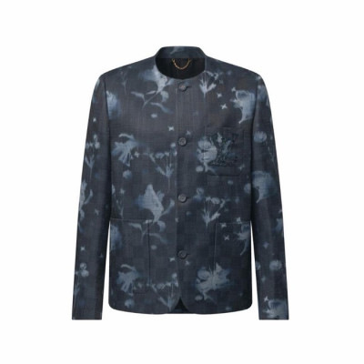 루이비통 남성 칼라리스 재킷 - Louis vuitton Mens Embellished Collarless Jacket - lvc16660x