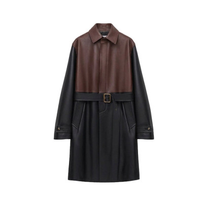 로에베 남성 가죽 코트 - Loewe Mens Leather Coat - loc16724x