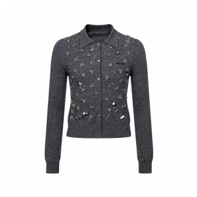 미우미우 여성 폴로 가디건 - Miumiu Womens Polo Cardigan - mic16760x