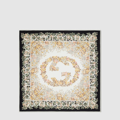 구찌 여성 인터로킹 G 플로라 프린트 까레 - Gucci Womens Interlocking G Flora Print Carré - acc8971x