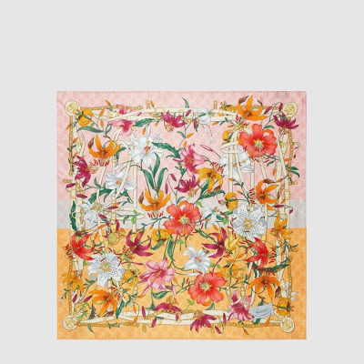 구찌 여성 플로라 프린트 까레 - Gucci Womens Flora Print Carré - acc8978x