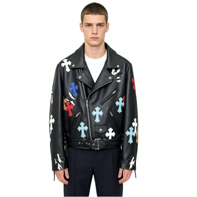 크롬하츠 남성 가죽 자켓 - Chrome Hearts Mens Leather Jacket - chc16876x