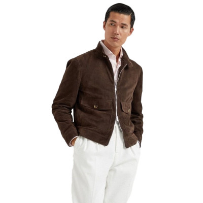 브루넬로쿠치넬리 남성 가죽 자켓 - Brunello Cucinelli Mens Polo Jacket - brc17072x
