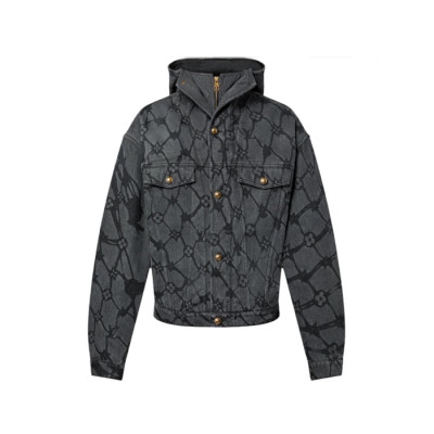 루이비통 남성 모노그램 데님 후드 블루종 - Louis vuitton Mens Monogram Denim Hooded Blouson - lvc17402x