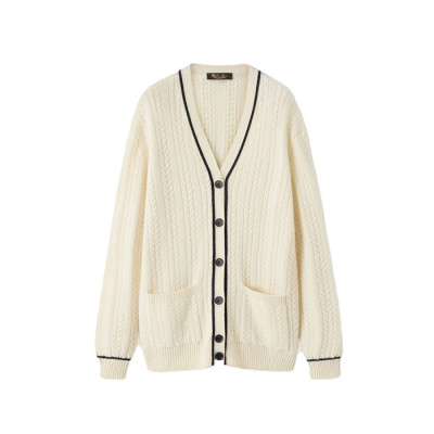 로로피아나 여성 브이넥 가디건 - Loro Piana Womens V-neck Cardigan - lpc17465x