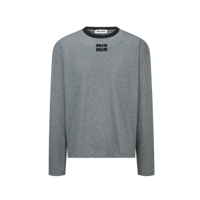 미우미우 남성 라운드 긴팔티 - Miumiu Mens Round Tshirt - mic17504x